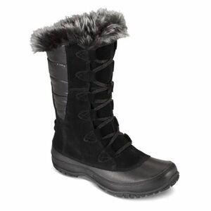 The North Face Womens Nuptse Purna Winter Boots Faux Fur Trim Black Size 8.5